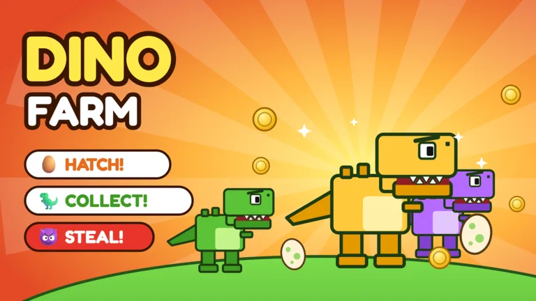Dino Farm: dinosaurios, huevos y monedas en una granja