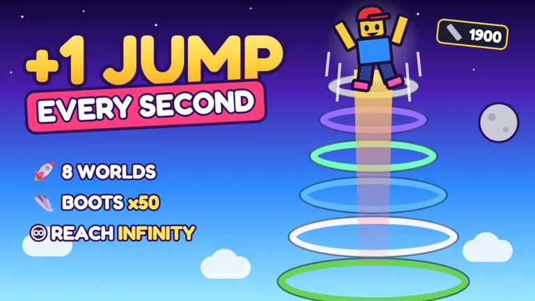 Portada de +1 Jump Every Second: 8 mundos, botas x50 y llegar al Infinito